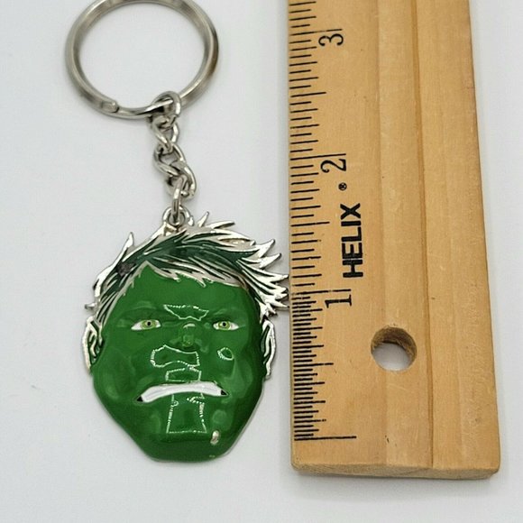 Universal Studios Incredible Hulk Keychain Metal Angry Green Faced Hulk - Picture 4 of 6